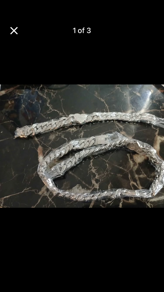 Ice heart chain and bracelet