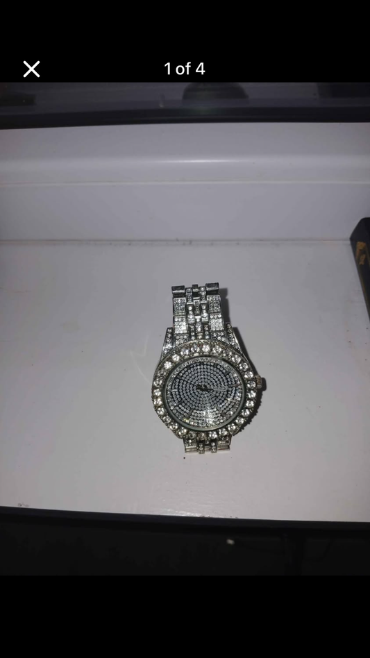 Silver icy watch